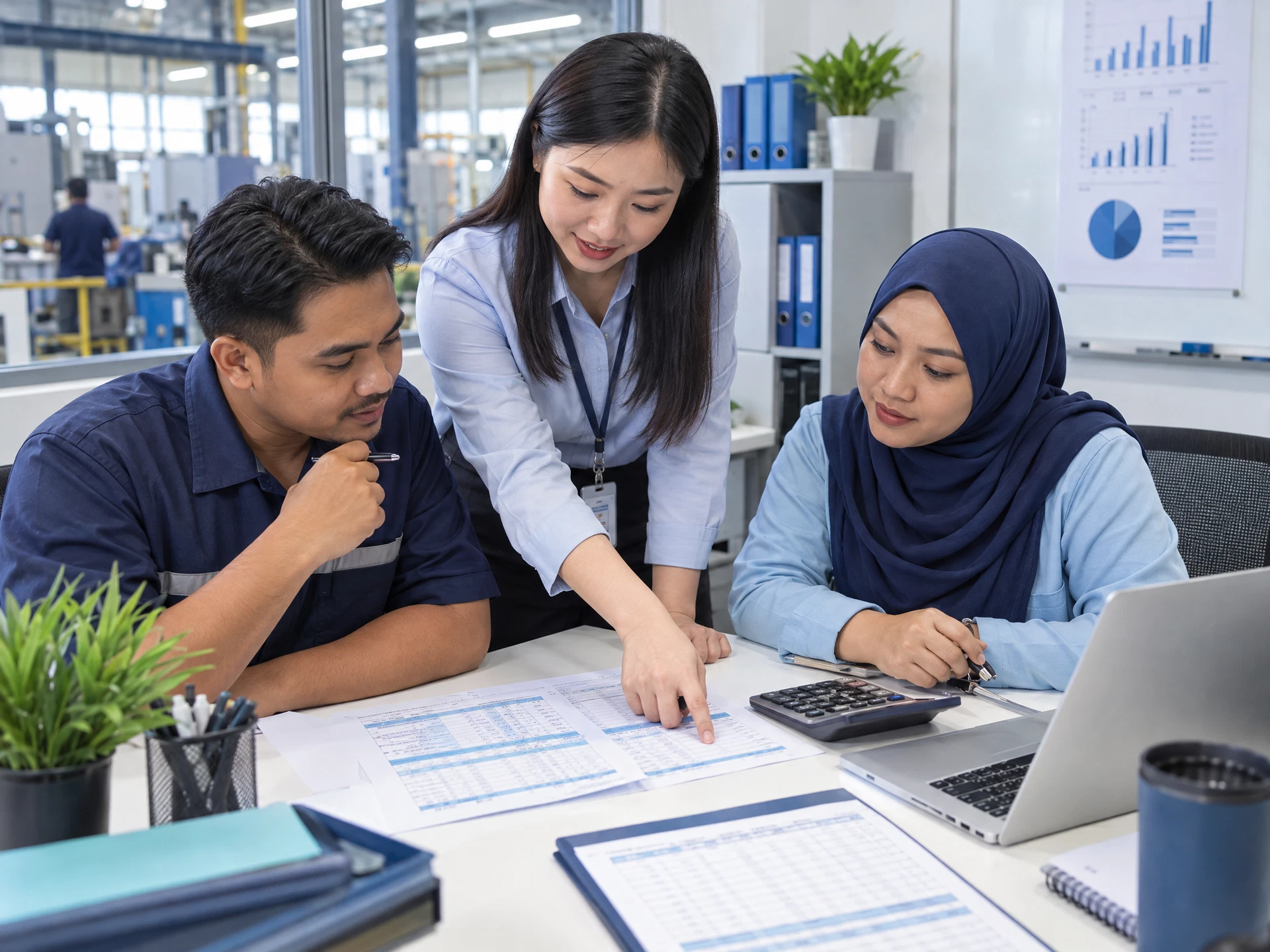 Fictional adult learners practising AI for Payroll and HR Administration in a workplace learning scene.